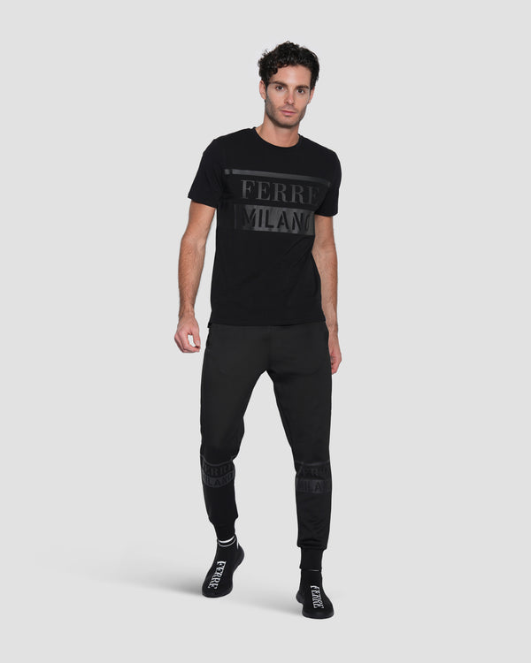 Gianfranco Ferre Rubber Logo Print T-Shirt Black