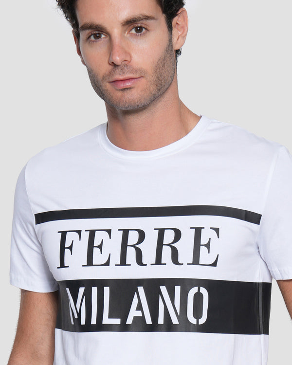 Gianfranco Ferre Rubber Logo Print T-Shirt White