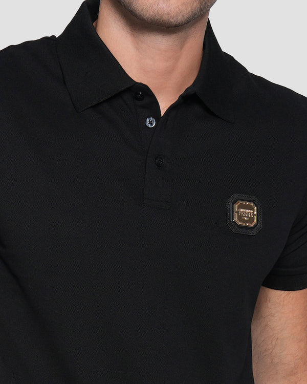 Gianfranco Ferre Rubber Patch Logo Polo Black