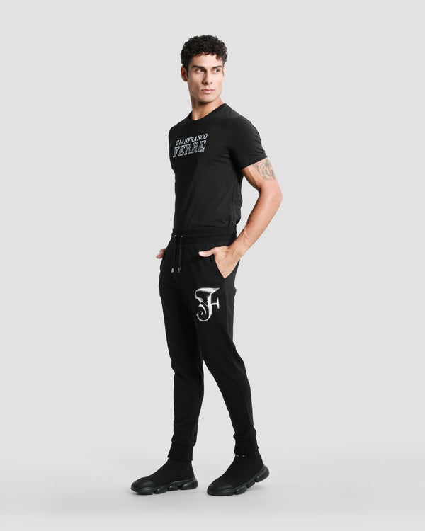 Gianfranco Ferre Script Branding Track Pants Black