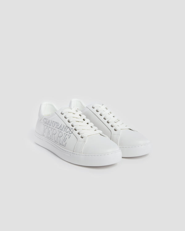 Gianfranco Ferre Side Brand Print Sneakers White