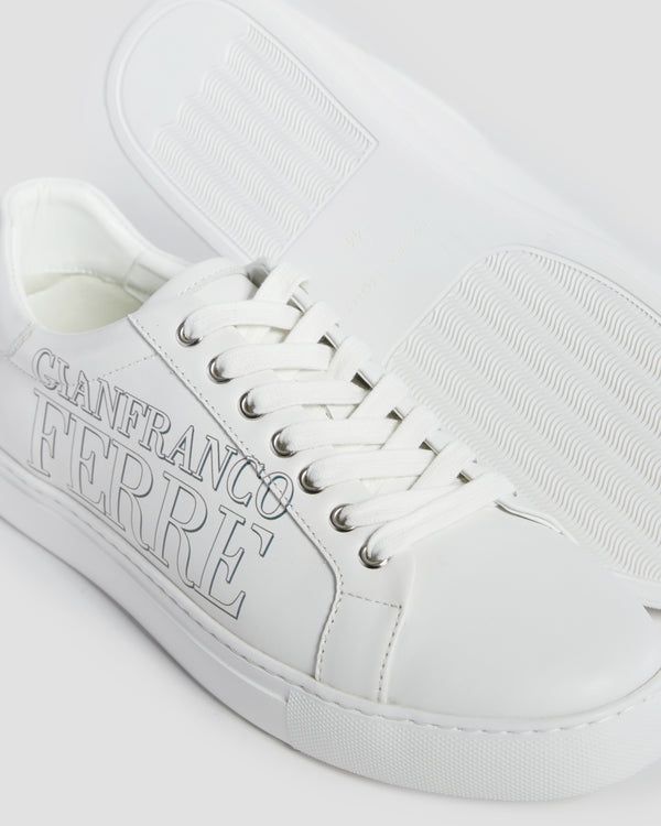 Gianfranco Ferre Side Brand Print Sneakers White