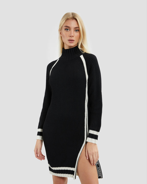 Gianfranco Ferre Side Zip Knit Dress Black