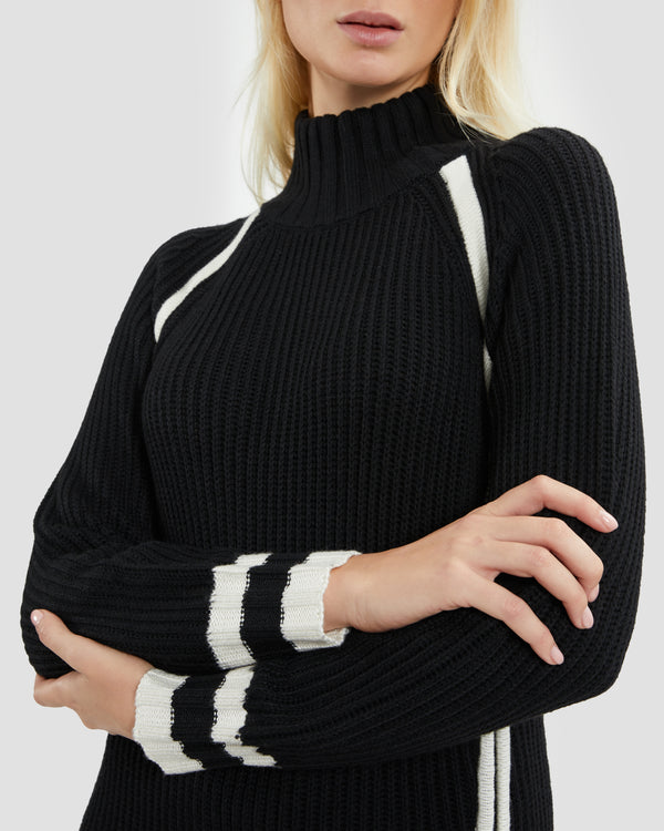 Gianfranco Ferre Side Zip Knit Dress Black