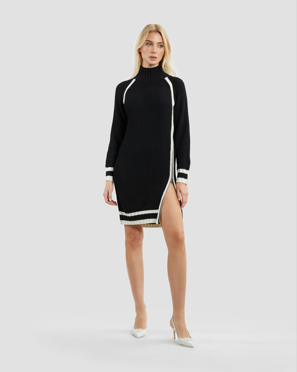gianfranco ferre Side Zip Knit Dress Black