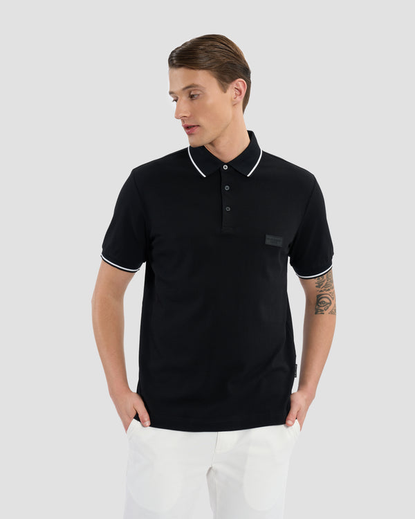 gianfranco ferre Silicone Patched Polo Shirt Black