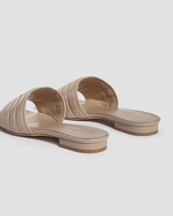 Gianfranco Ferre Solace Quilted Slides Beige