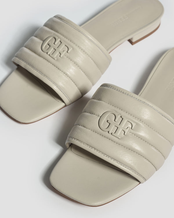 Gianfranco Ferre Solace Quilted Slides Cream