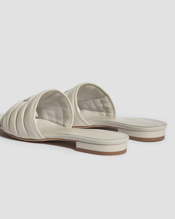 Gianfranco Ferre Solace Quilted Slides Cream