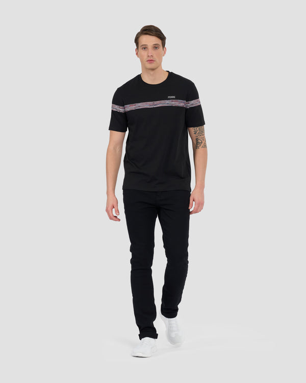 Gianfranco Ferre Striped Panel T-Shirt Black