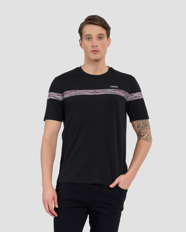 gianfranco ferre Striped Panel T-Shirt Black