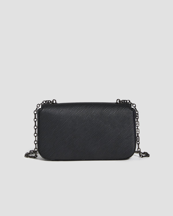 Gianfranco Ferre Textured Push Lock Bag Black