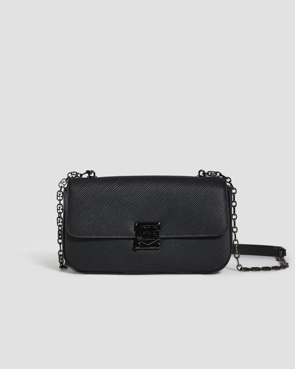 gianfranco ferre Textured Push Lock Bag Black