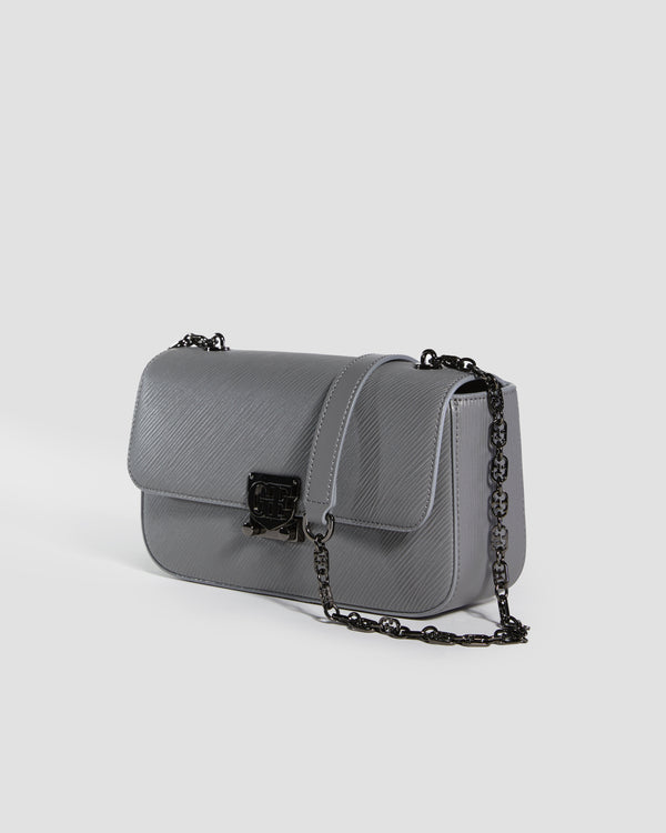 Gianfranco Ferre Textured Push Lock Bag Grey