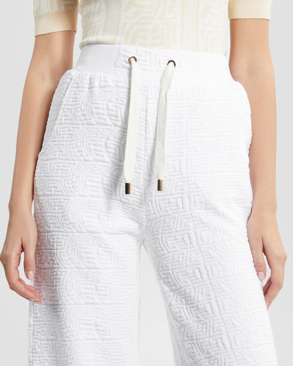 Gianfranco Ferre Textured Wide Leg Pants White