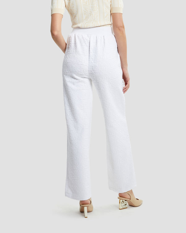 Gianfranco Ferre Textured Wide Leg Pants White