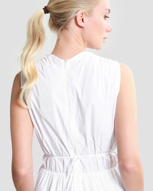 Gianfranco Ferre Tiered Poplin Midi Dress White