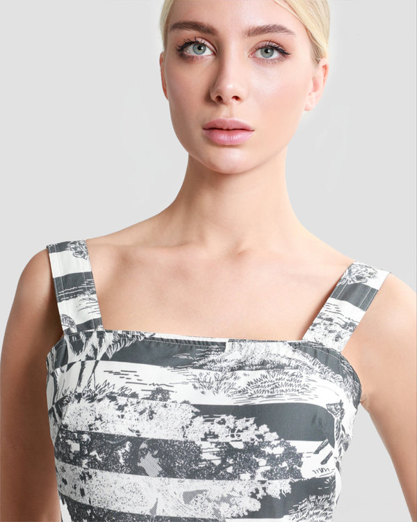 Gianfranco Ferre Toile Printed Midi Dress Grey