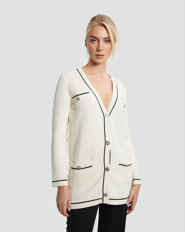 Gianfranco Ferre Two-tone Cardigan Off White