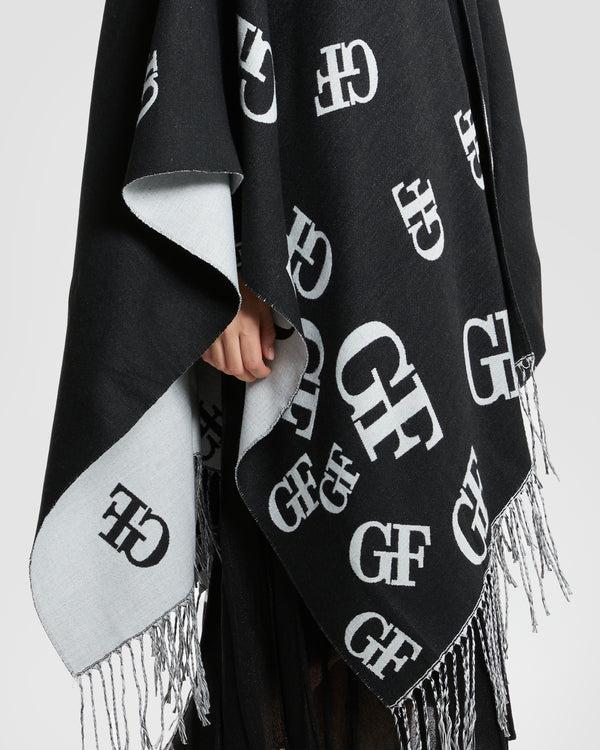 Gianfranco Ferre Two-tone GF Poncho Black