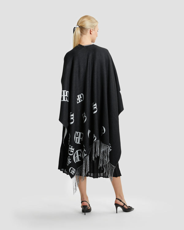 Gianfranco Ferre Two-tone GF Poncho Black
