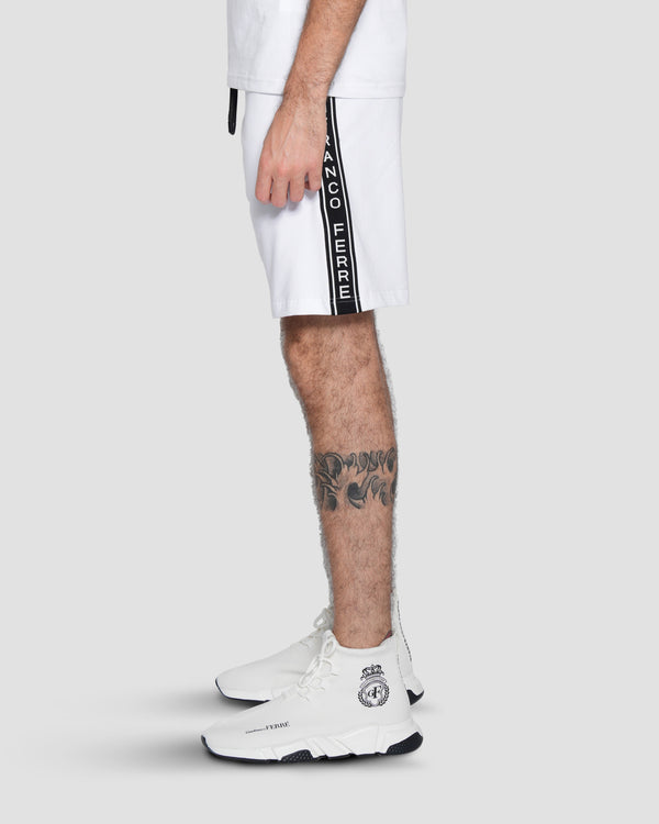 Gianfranco Ferre Woven Logo Tape Shorts White