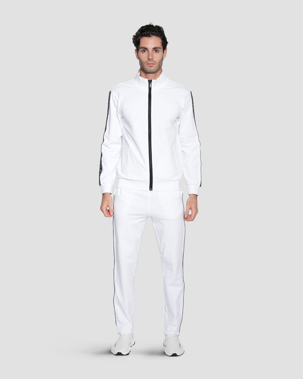 Gianfranco Ferre Woven Logo Tape Track Pants White