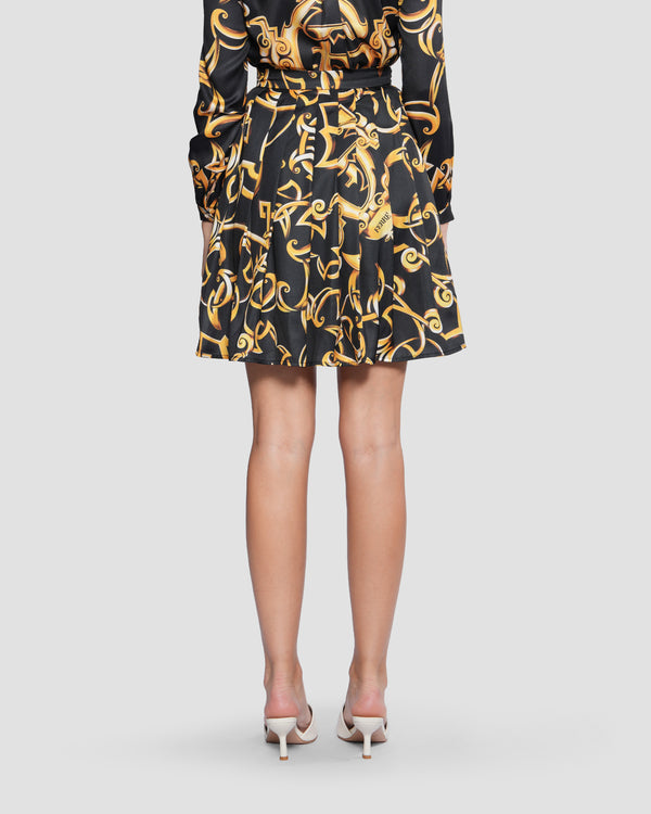 Gianfranco Ferre Gold Baroque Pleated Skirt Multicolor