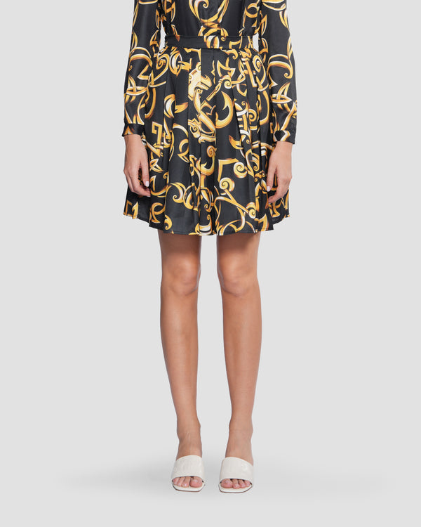 gianfranco ferre Gold Baroque Pleated Skirt Multicolor