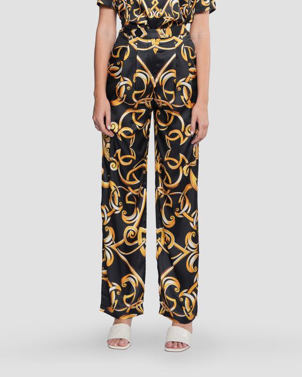 gianfranco ferre Gold Baroque Pleated Wide Pants Multicolor