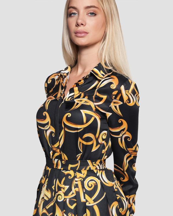 Gianfranco Ferre Gold Baroque Print Shirt Multicolor