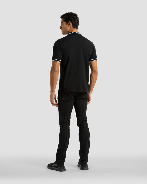 Gianfranco Ferre Gothic Monochrome Polo Shirt Black