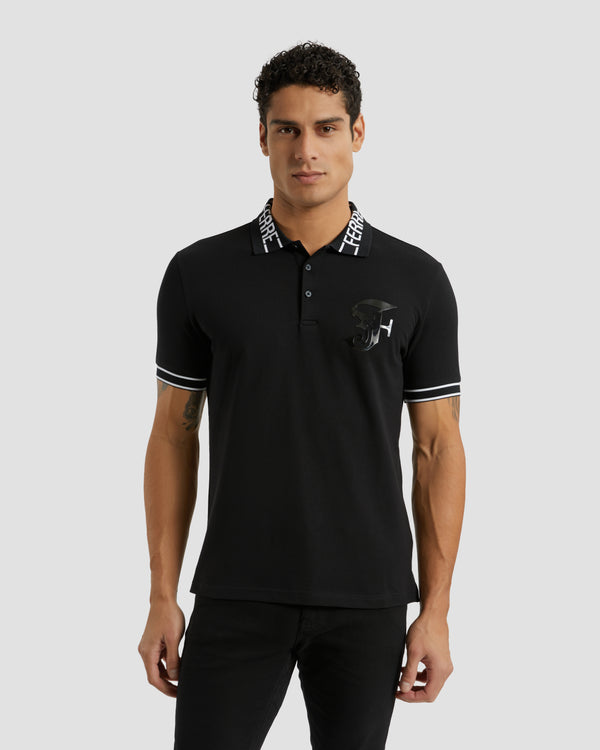gianfranco ferre Gothic Monochrome Polo Shirt Black