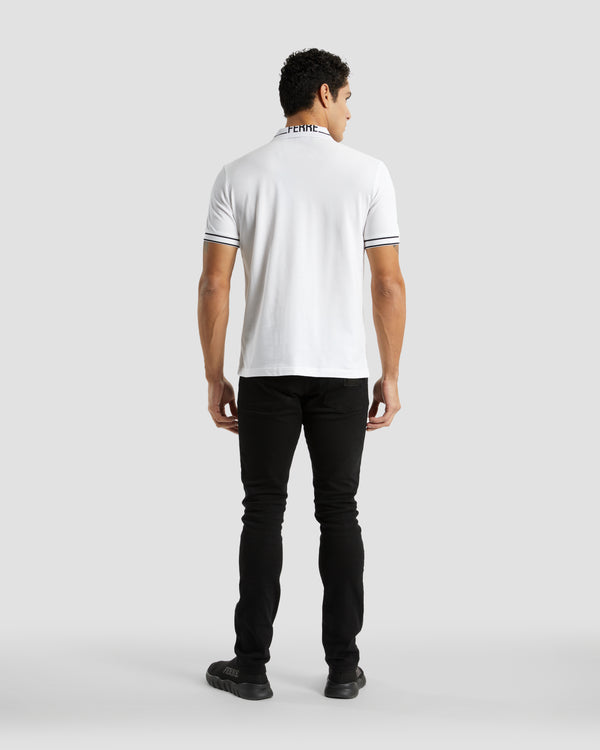 Gianfranco Ferre Gothic Monochrome Polo Shirt White