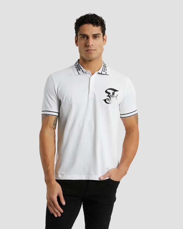 gianfranco ferre Gothic Monochrome Polo Shirt White