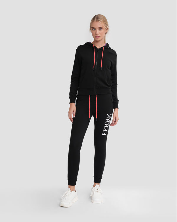 gianfranco ferre Graphic Print Zip-Up Tracksuit Set Black