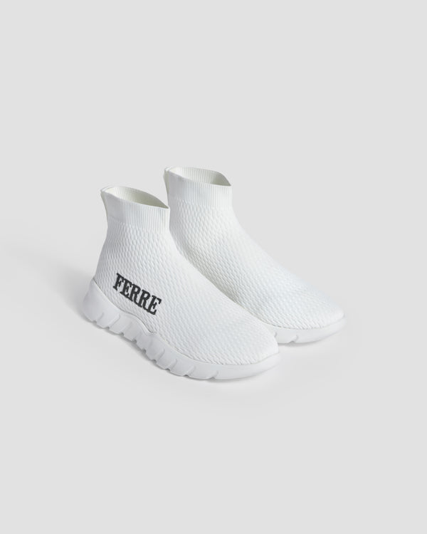 Gianfranco Ferre High Top Embroidered Trainers White