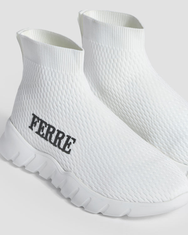 Gianfranco Ferre High Top Embroidered Trainers White