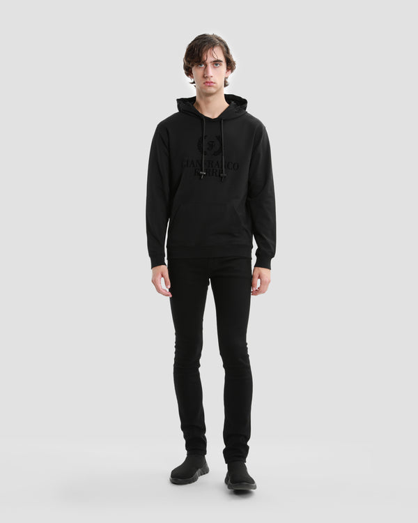 Gianfranco Ferre Imperial Branding Front Hoodie Black