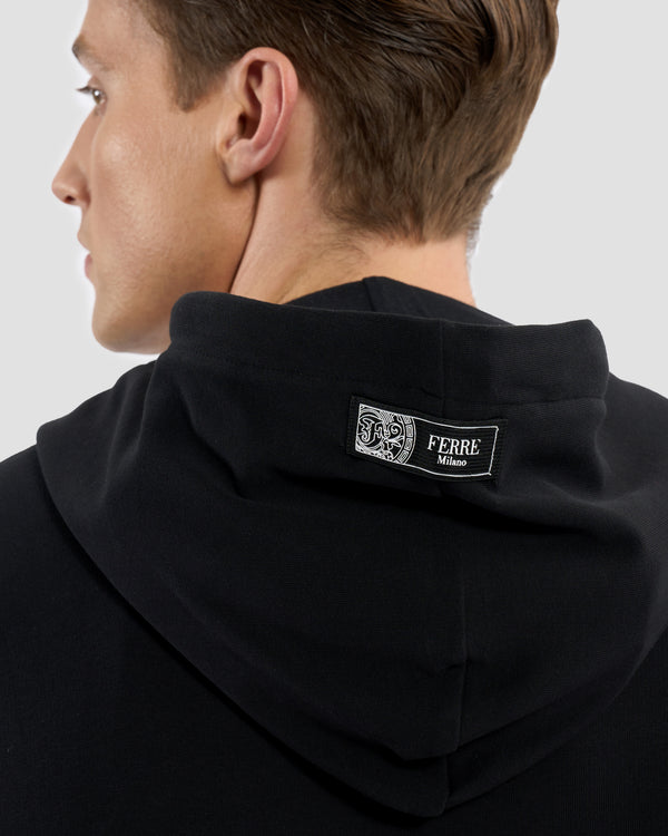 Gianfranco Ferre Imperial Logo Detailed Hoodie Jacket Black