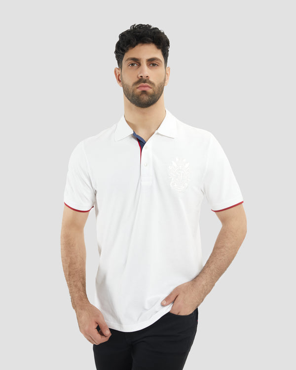 gianfranco ferre Imperial Logo Embroidered Polo Shirt White