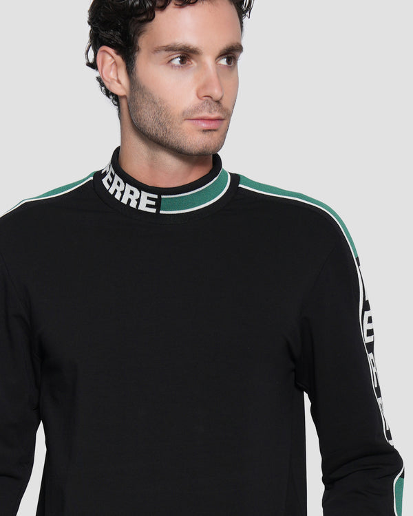 Gianfranco Ferre Jacquard Logo Tape Sweatshirt Black