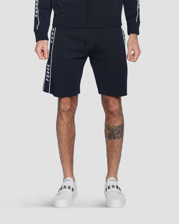 gianfranco ferre Jacquard Logo Tape Track Shorts Navy