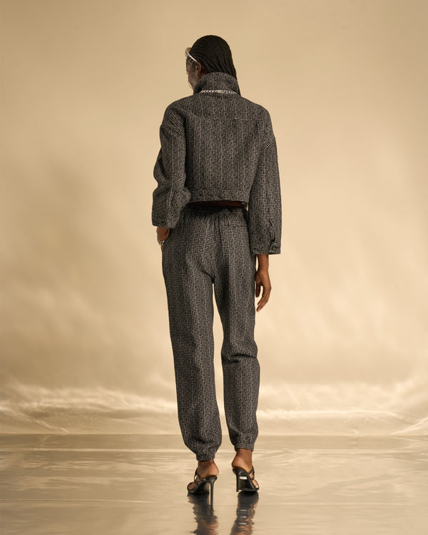 Gianfranco Ferre Jogger Fit Jacquard Denim Jeans Black