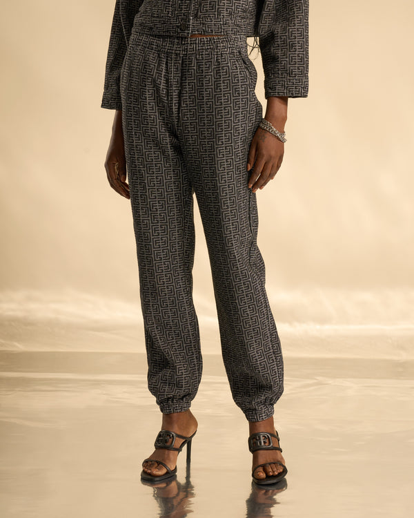 gianfranco ferre Jogger Fit Jacquard Denim Jeans Black