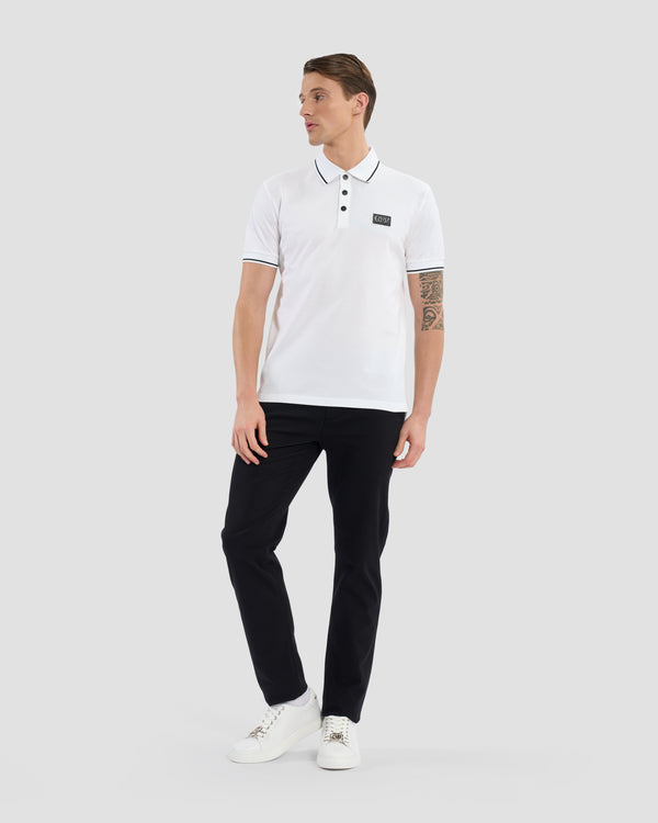 Gianfranco Ferre Logo Embellished Chest Polo Shirt White