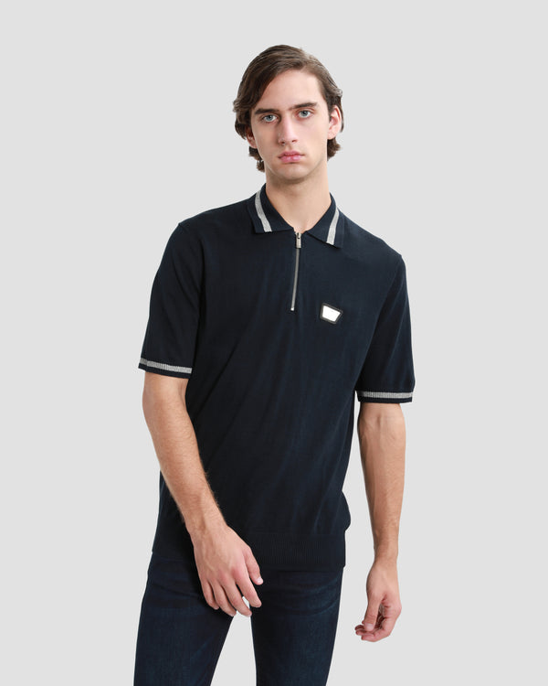 gianfranco ferre Logo Embellished Half Zip Top Navy