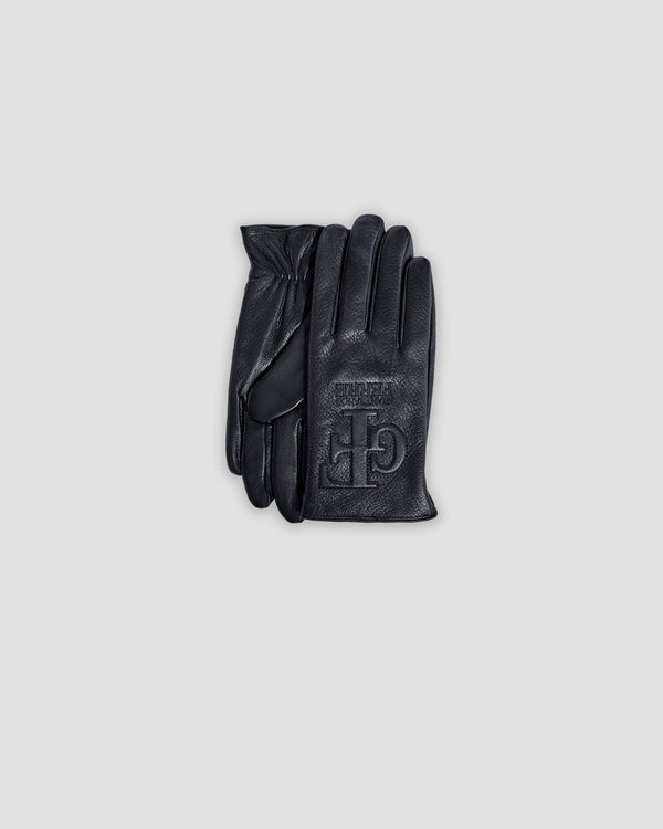 gianfranco ferre Logo Monogram Leather Gloves Black