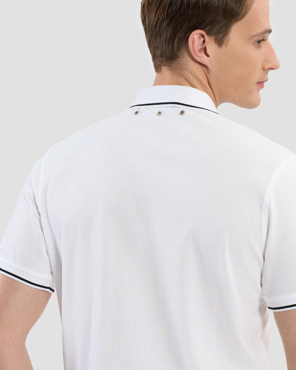Gianfranco Ferre Logo Monogram Patched Polo Shirt White