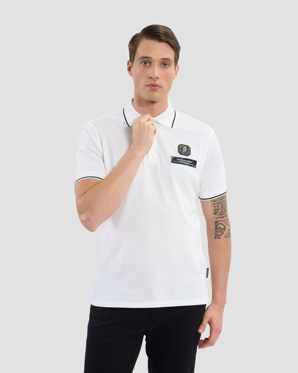 gianfranco ferre Logo Monogram Patched Polo Shirt White